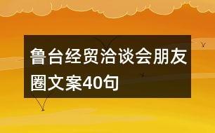 魯臺(tái)經(jīng)貿(mào)洽談會(huì)朋友圈文案40句