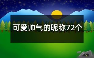 可愛帥氣的昵稱72個