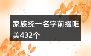 家族統(tǒng)一名字前綴唯美432個