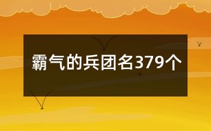 霸氣的兵團名379個