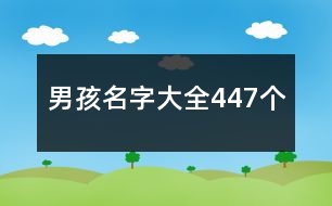 男孩名字大全447個(gè)