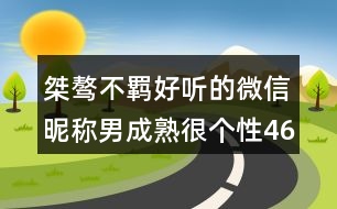 桀驁不羈好聽的微信昵稱男成熟很個(gè)性461個(gè)