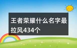 王者榮耀什么名字最拉風(fēng)434個(gè)