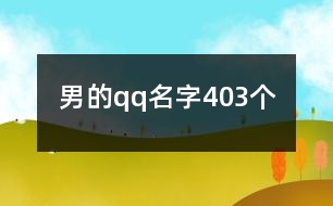 男的qq名字403個