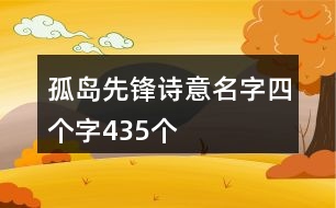 孤島先鋒詩意名字四個字435個