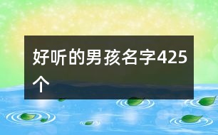 好聽的男孩名字425個
