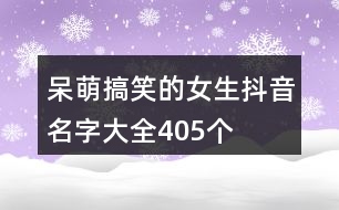 呆萌搞笑的女生抖音名字大全405個(gè)