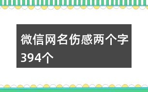 微信網名傷感兩個字394個