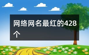 網絡網名最紅的428個