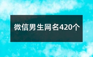 微信男生網名420個