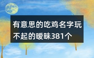 有意思的吃雞名字—玩不起的曖昧381個