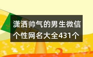 瀟灑帥氣的男生微信個性網(wǎng)名大全431個