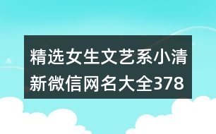 精選女生文藝系小清新微信網(wǎng)名大全378個