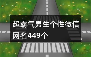 超霸氣男生個性微信網(wǎng)名449個