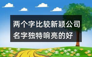兩個字比較新穎公司名字,獨(dú)特響亮的好名字大全426個