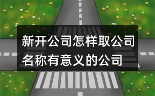 新開公司怎樣取公司名稱,有意義的公司名稱怎么取458個(gè)