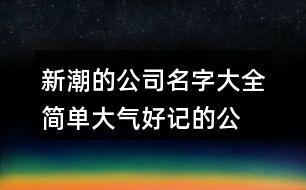 新潮的公司名字大全,簡(jiǎn)單大氣好記的公司名稱375個(gè)