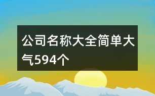 公司名稱大全簡單大氣594個