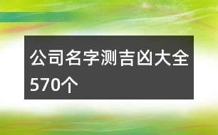 公司名字測吉兇大全570個