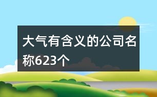 大氣有含義的公司名稱623個