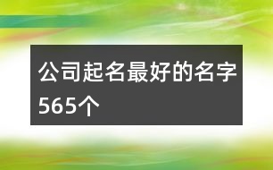 公司起名最好的名字565個