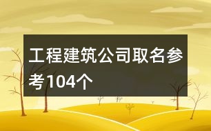 工程建筑公司取名參考104個