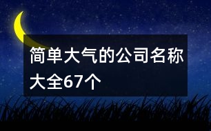 簡單大氣的公司名稱大全67個(gè)