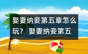 娶妻納妾第五章怎么玩？ 娶妻納妾第五章攻略