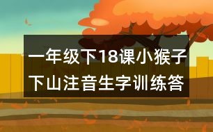 一年級下18課小猴子下山注音生字訓(xùn)練答案