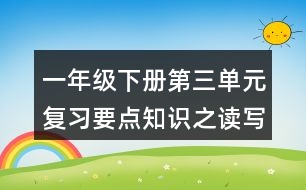 一年級(jí)下冊(cè)第三單元復(fù)習(xí)要點(diǎn)知識(shí)之讀寫提示