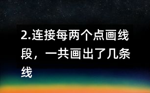 2.連接每兩個(gè)點(diǎn)畫線段，一共畫出了幾條線段？你能看出畫出的是什么圖形嗎？