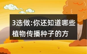 3、選做:你還知道哪些植物傳播種子的方法?可以選用下面的詞語，仿照課文說一說。