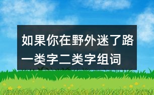 如果你在野外迷了路一類(lèi)字二類(lèi)字組詞