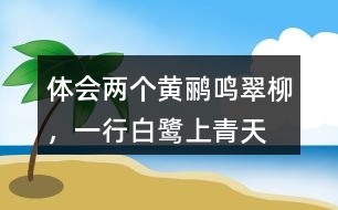 體會(huì)“兩個(gè)黃鸝鳴翠柳，一行白鷺上青天”看到了怎樣的的畫面