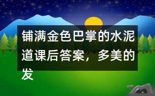鋪滿金色巴掌的水泥道課后答案，多美的發(fā)現(xiàn)?。∧阍谏蠈W或放學路上看到了什么樣的景色？