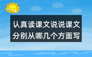 認(rèn)真讀課文說說課文分別從哪幾個(gè)方面寫了天空和大地奇妙