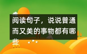 閱讀句子，說說普通而又美的事物都有哪些,小練筆三年級