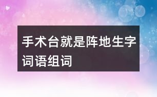 手術(shù)臺(tái)就是陣地生字詞語組詞