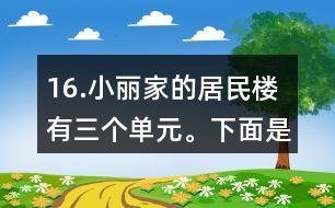 16.小麗家的居民樓有三個(gè)單元。下面是該樓的住戶10月份的用水情況統(tǒng)計(jì)表。