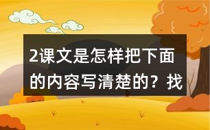 2、課文是怎樣把下面的內(nèi)容寫清楚的？找出相關(guān)句子讀一讀。 ◇老麻雀的無畏 ◇獵狗的攻擊與退縮