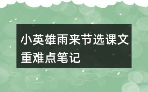 小英雄雨來(lái)（節(jié)選）課文重難點(diǎn)筆記