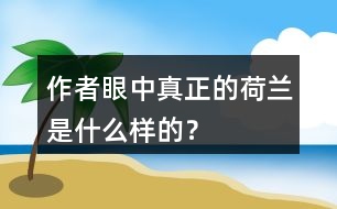 作者眼中“真正的荷蘭”是什么樣的？