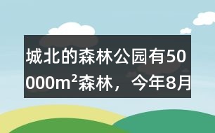 城北的森林公園有50000m2森林，今年8月份這片森林一共吸收了多少二氧化碳?