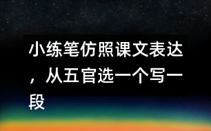 小練筆：仿照課文表達(dá)，從五官選一個(gè)寫一段話