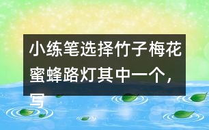 小練筆：選擇竹子梅花蜜蜂路燈其中一個(gè)，寫(xiě)一段話