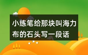 小練筆：給那塊叫海力布的石頭寫一段話