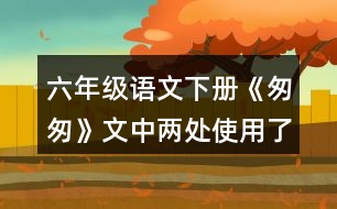 六年級(jí)語文下冊(cè)《匆匆》文中兩處使用了一連串問句，找出來