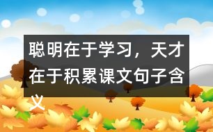 聰明在于學(xué)習(xí)，天才在于積累課文句子含義分析