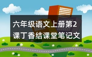 六年級(jí)語文上冊第2課丁香結(jié)課堂筆記文中句子解析