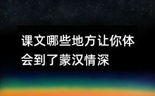 課文哪些地方讓你體會(huì)到了“蒙漢情深”？